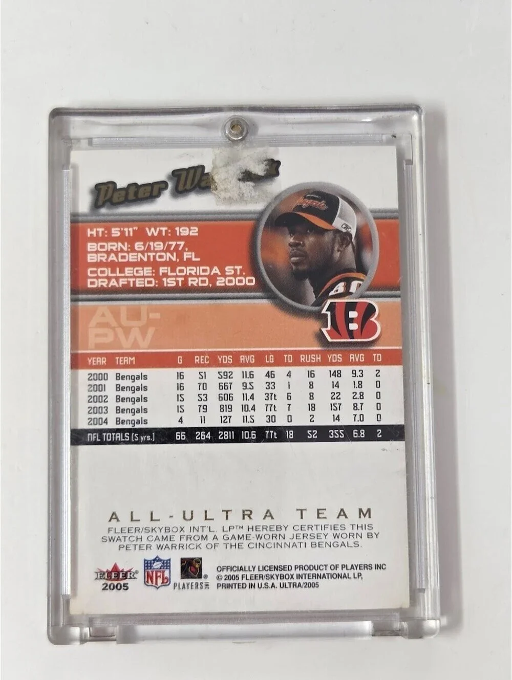 2005 Fleer Ultra - All-Ultra Team Peter Warrick #AU-PW (MEM)